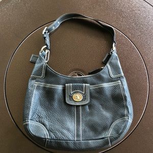 Coach Black Pebbled Leather Shoulder Bag